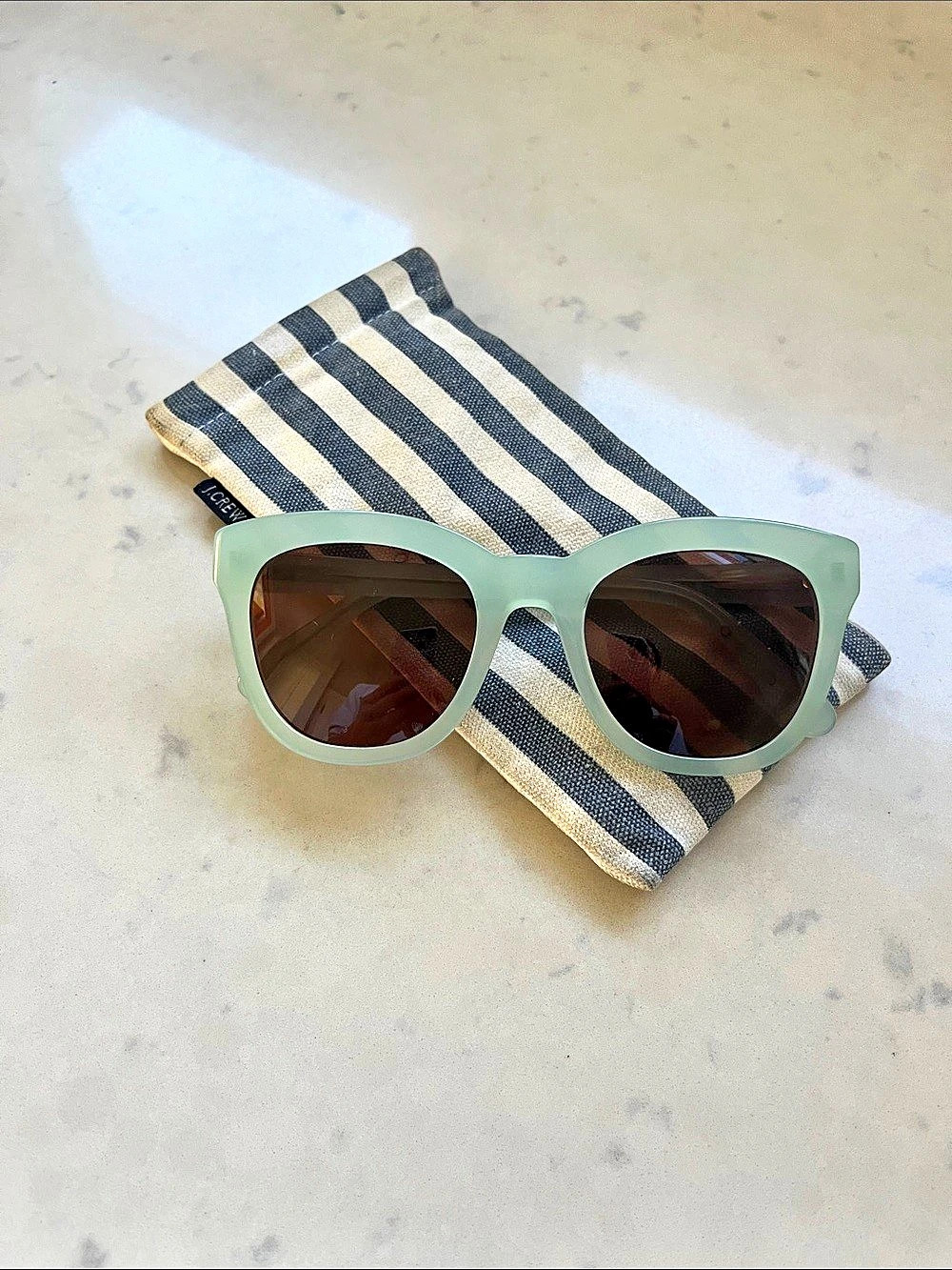 J.Crew Square Frame Sunglasses in sea glass blue
